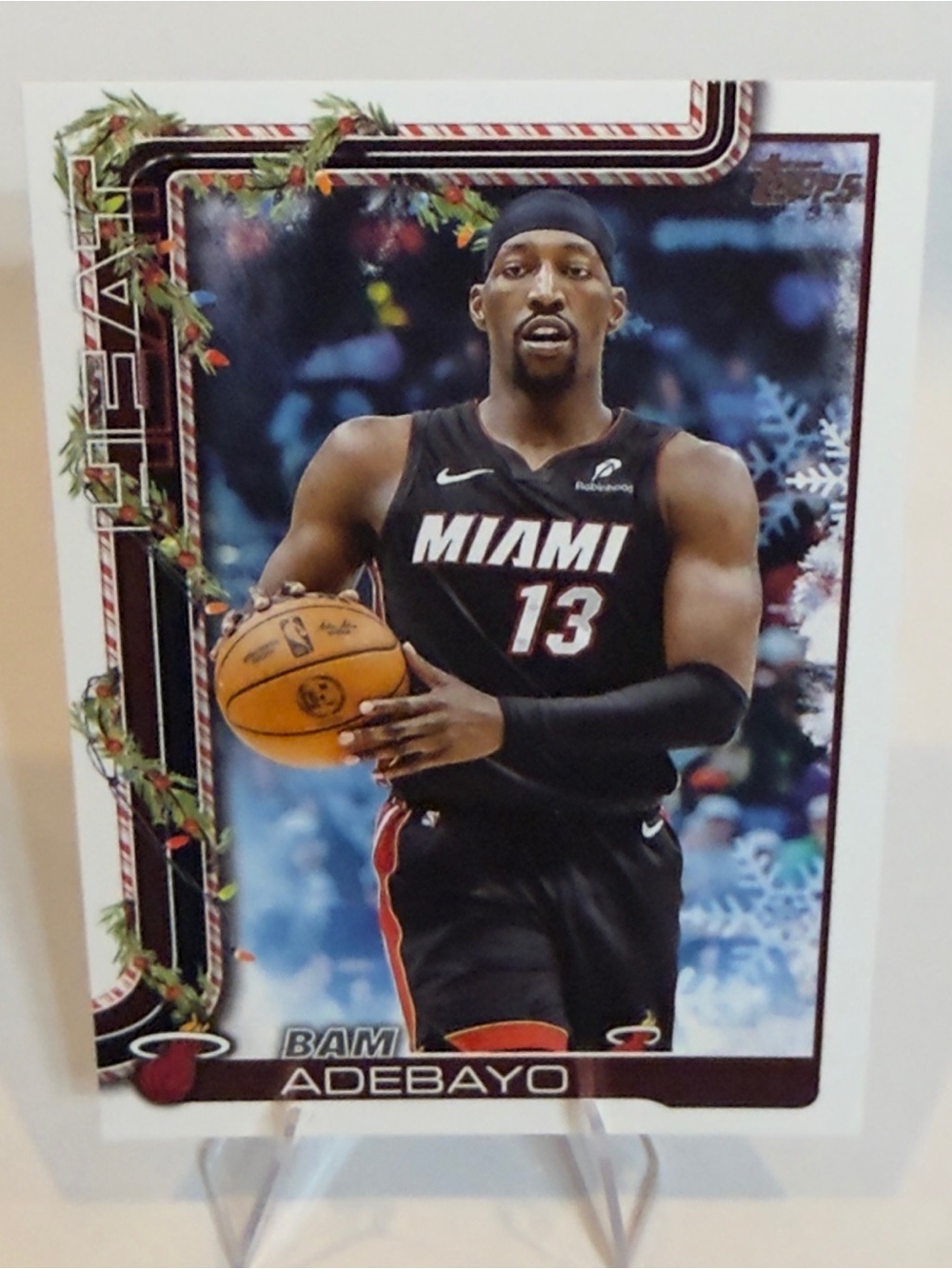 2025 Topps Holiday # H60 Bam Adebayo Miami  Heat . Center  Trading Card